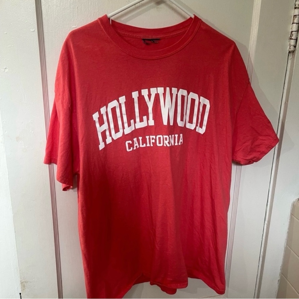 HOLLYWOOD CALIFORNIA Souvenir Graphic Tee Red Mens Size XL EUC West Coast